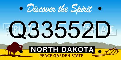 Q33552D North Dakota License Plate