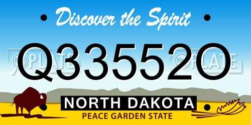 Q33552O North Dakota License Plate