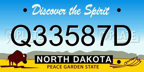 Q33587D North Dakota License Plate
