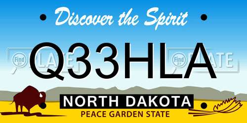 Q33HLA North Dakota License Plate