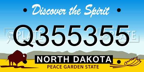Q355355 North Dakota License Plate