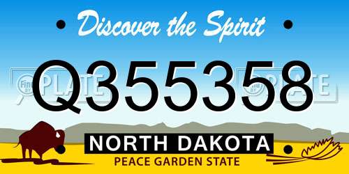 Q355358 North Dakota License Plate