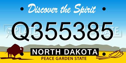 Q355385 North Dakota License Plate