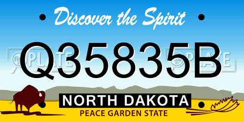 Q35835B North Dakota License Plate