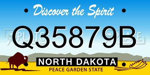 Q35879B North Dakota License Plate
