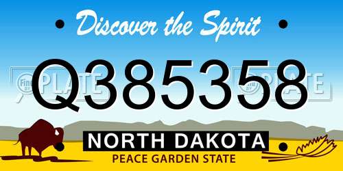 Q385358 North Dakota License Plate