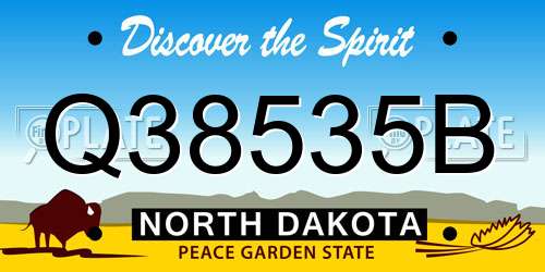 Q38535B North Dakota License Plate