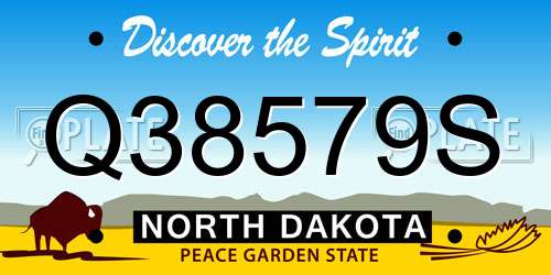 Q38579S North Dakota License Plate