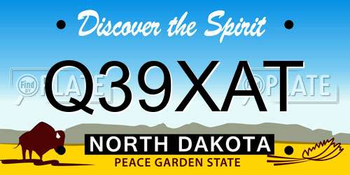 Q39XAT North Dakota License Plate