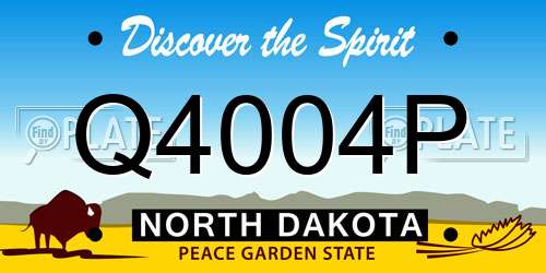 Q4004P North Dakota License Plate