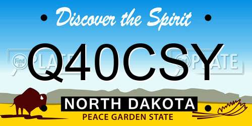 Q40CSY North Dakota License Plate
