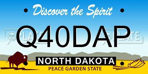 Q40DAP North Dakota License Plate