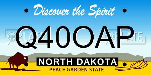 Q40OAP North Dakota License Plate