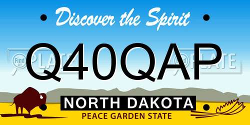 Q40QAP North Dakota License Plate