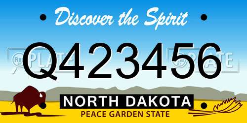 Q423456 North Dakota License Plate