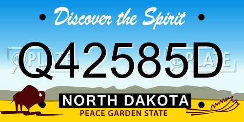 Q42585D North Dakota License Plate