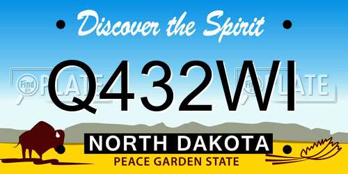Q432WI North Dakota License Plate