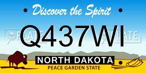 Q437WI North Dakota License Plate