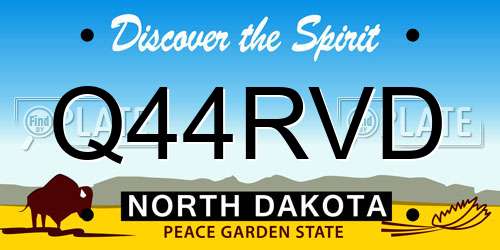 Q44RVD North Dakota License Plate