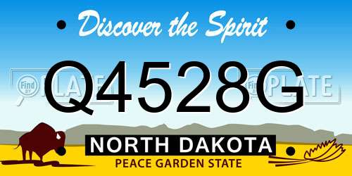 Q4528G North Dakota License Plate