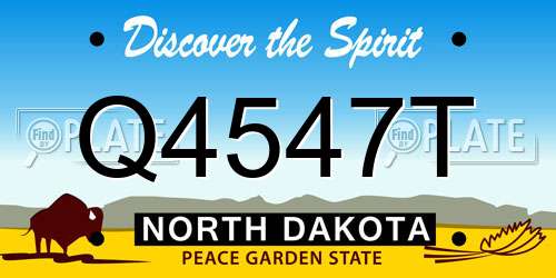 Q4547T North Dakota License Plate