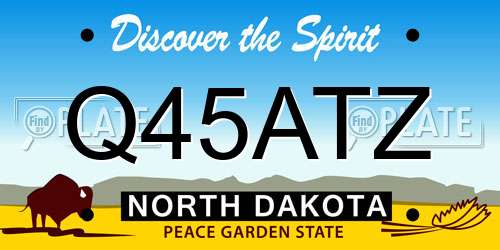 Q45ATZ North Dakota License Plate