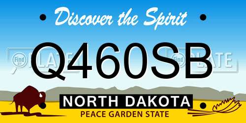 Q460SB North Dakota License Plate