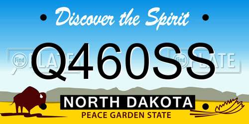 Q460SS North Dakota License Plate