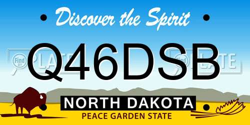Q46DSB North Dakota License Plate