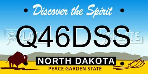 Q46DSS North Dakota License Plate