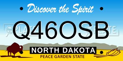 Q46OSB North Dakota License Plate