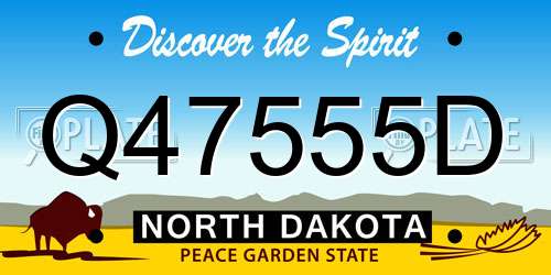 Q47555D North Dakota License Plate