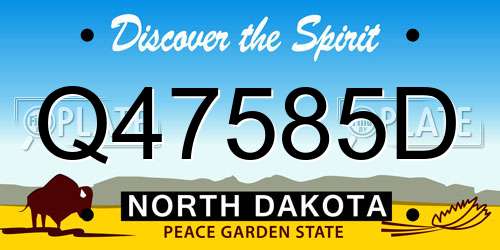 Q47585D North Dakota License Plate