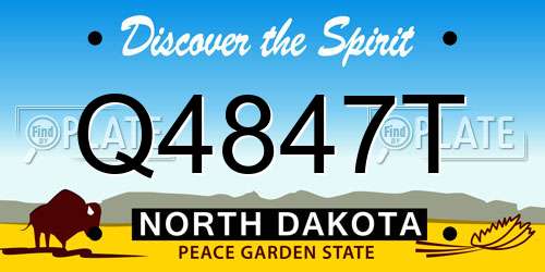 Q4847T North Dakota License Plate