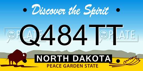 Q484TT North Dakota License Plate