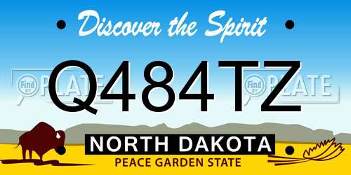 Q484TZ North Dakota License Plate