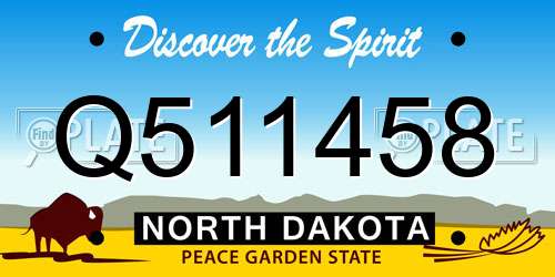 Q511458 North Dakota License Plate