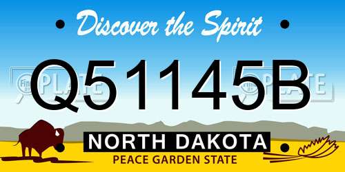 Q51145B North Dakota License Plate