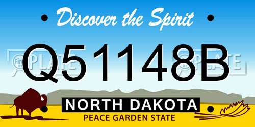 Q51148B North Dakota License Plate