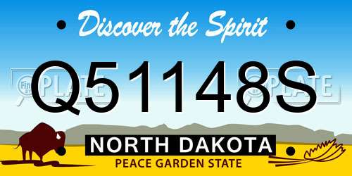 Q51148S North Dakota License Plate