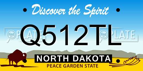 Q512TL North Dakota License Plate