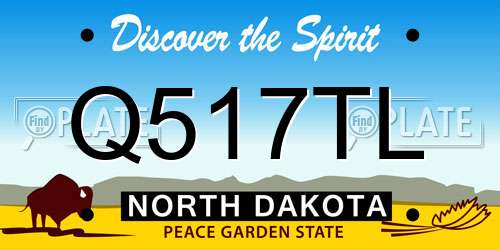 Q517TL North Dakota License Plate