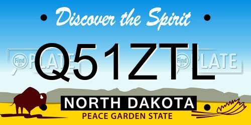 Q51ZTL North Dakota License Plate