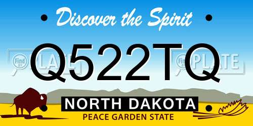 Q522TQ North Dakota License Plate
