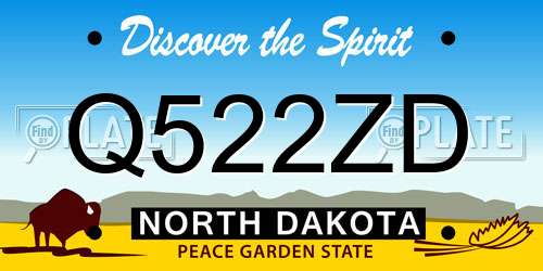 Q522ZD North Dakota License Plate