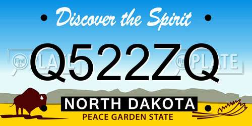 Q522ZQ North Dakota License Plate