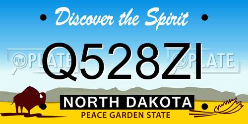 Q528ZI North Dakota License Plate