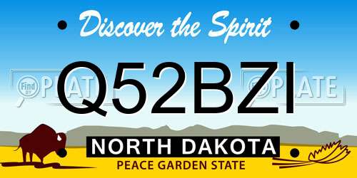 Q52BZI North Dakota License Plate