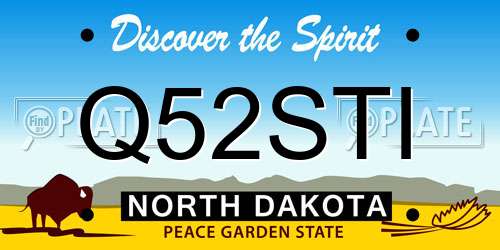 Q52STI North Dakota License Plate