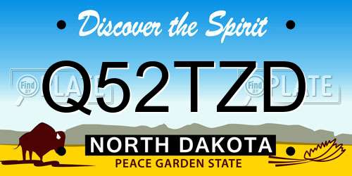Q52TZD North Dakota License Plate